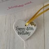 Small Ceramic Heart - 40th Birthday