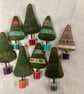 Folk ribbon Christmas tree with pink and silver ribbons - Image 4