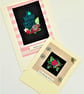 Floral cross stitch cards with sequin detail - pack of 2