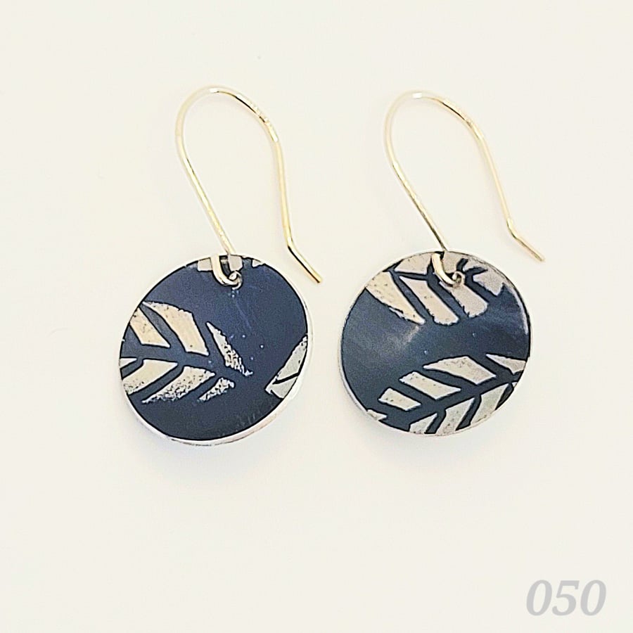 050 - Handmade Aluminium and Silver Reversible Earrings