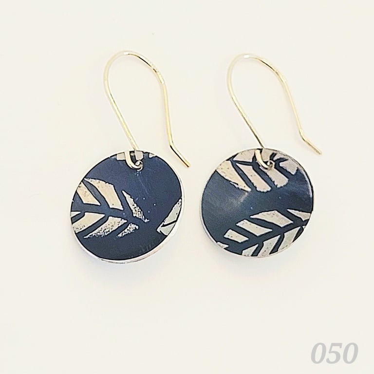 050 - Handmade Aluminium and Silver Reversible Earrings