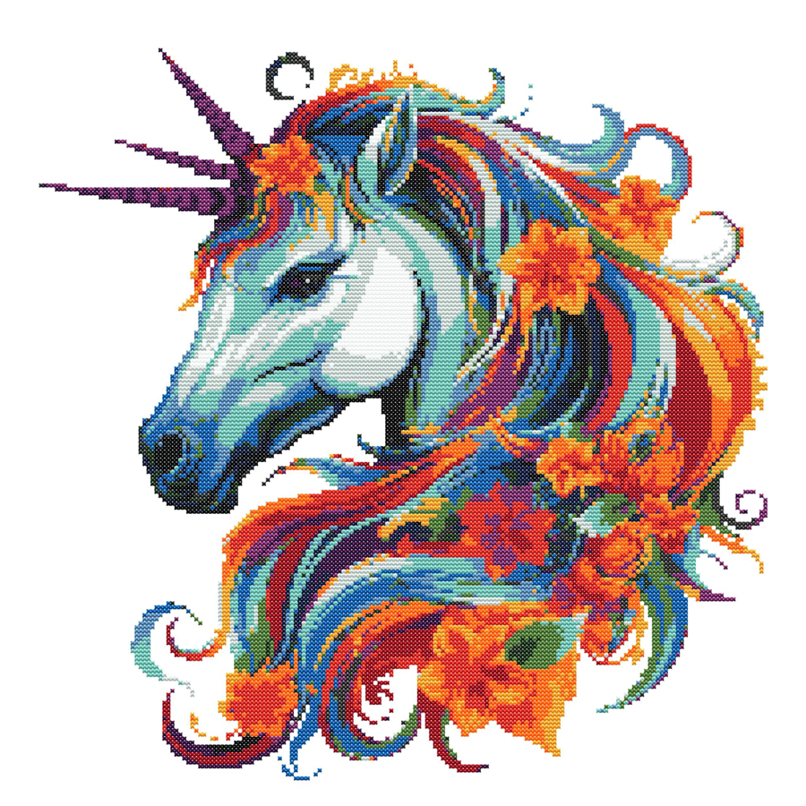 RAINBOW UNICORN - Cross Stitch Pattern - Cross Stitch Chart