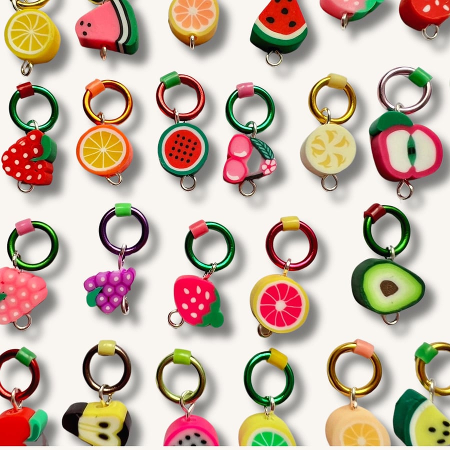 Fruit Stitch markers for knitting - Fruit Salad
