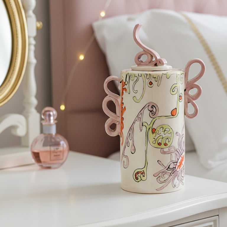 'Summer of Love' Lidded jar -handmade ceramic