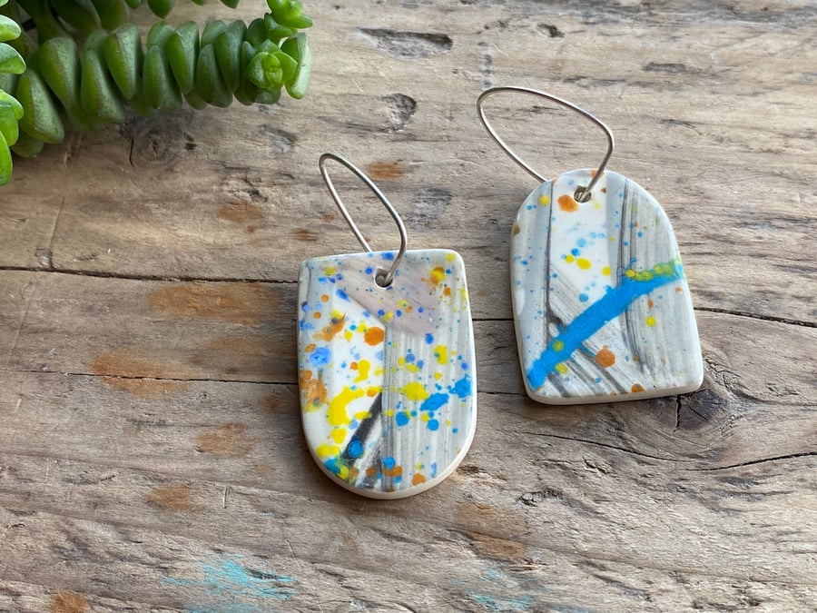 Handmade Ceramic Drop Earrings