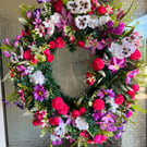 Beautiful pink door wreath