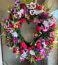 Beautiful pink door wreath