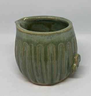 Small green fluted pourer