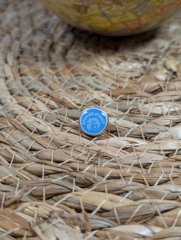 Rhodes Flag Map Pin – Greek Travel Map Push Pin for Wooden Maps, Rhodes Map