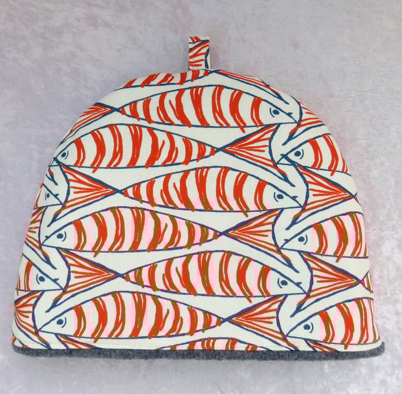   Tea cosy, to fit a 3-4 cup teapot, nautical, fish