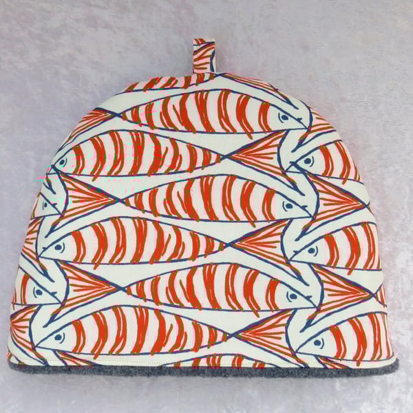   Tea cosy, to fit a 3-4 cup teapot, nautical, fish