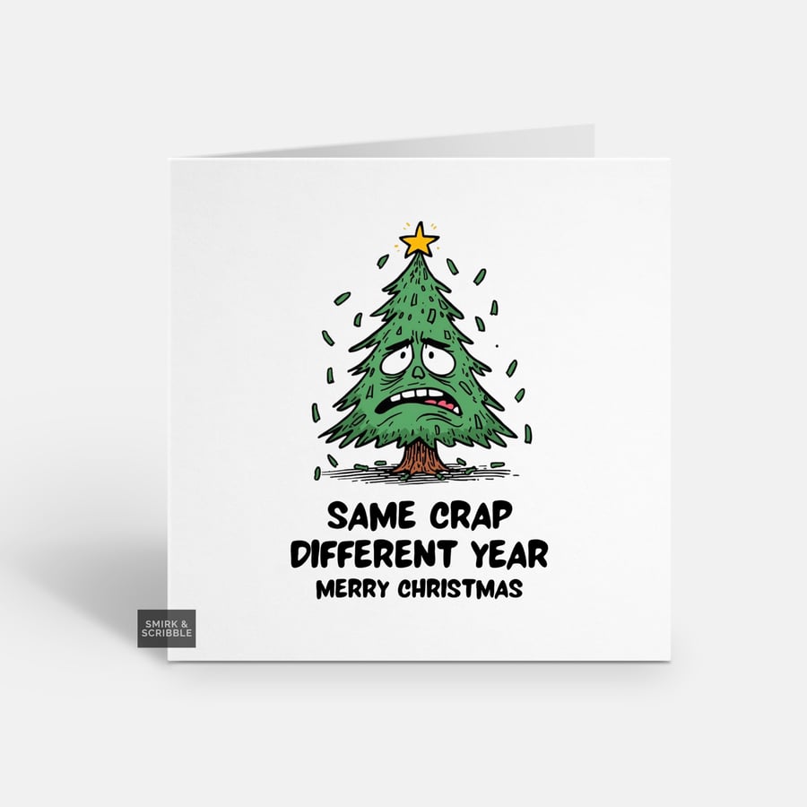 Unique Funny Christmas Card For Him Or Her - Grumpy Xmas Greeting - Same 