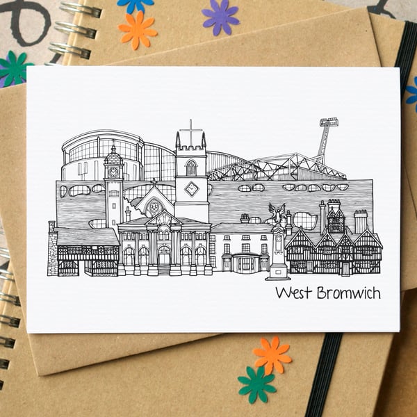 West Bromwich Skyline Greetings Card