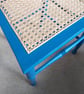 Upcycled vintage chair in blue chalk paint, hearts design, re-caned seat - Image 2