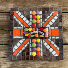 Mosaic Square Smarties Chocolate Union Flag Wall Hanging 