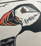 Lino Print - Puffin - Handprinted - Puffins - Image 6