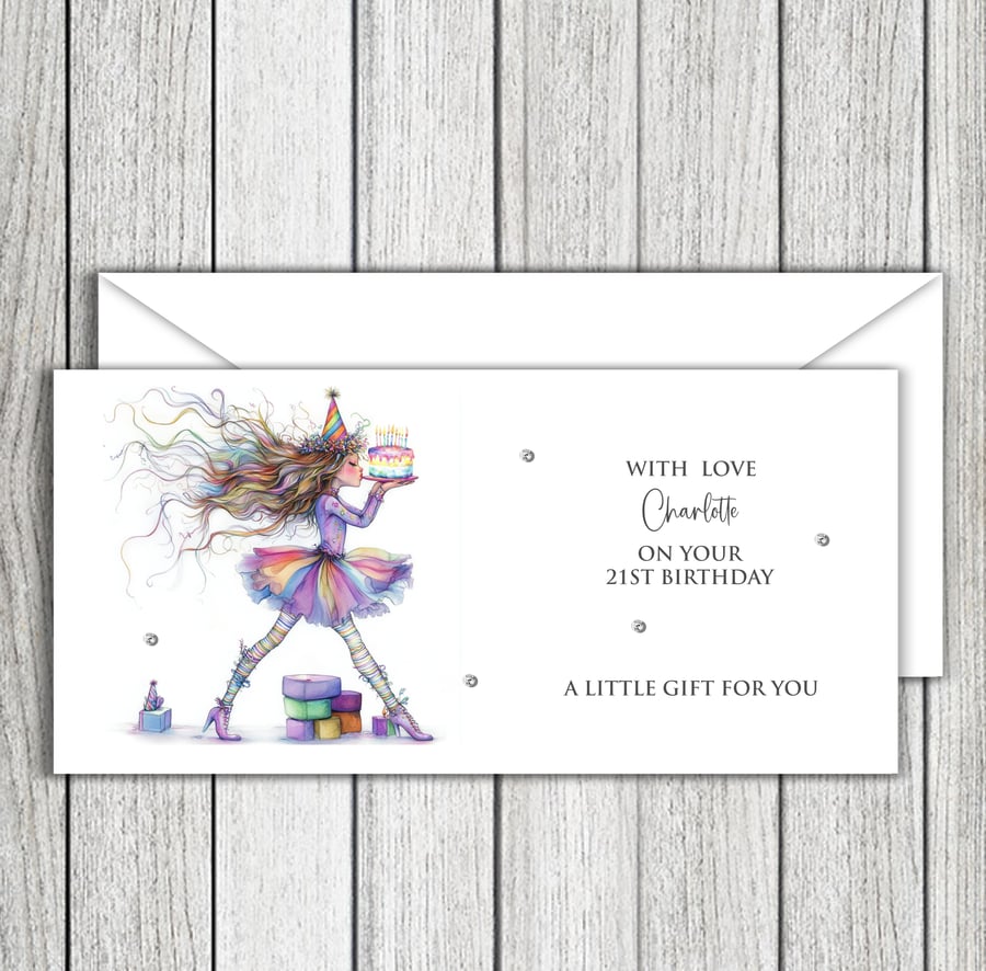 Lilac Birthday Female Birthday Money, Gift Voucher Wallet