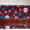 Make up bag in an Owl print fabric