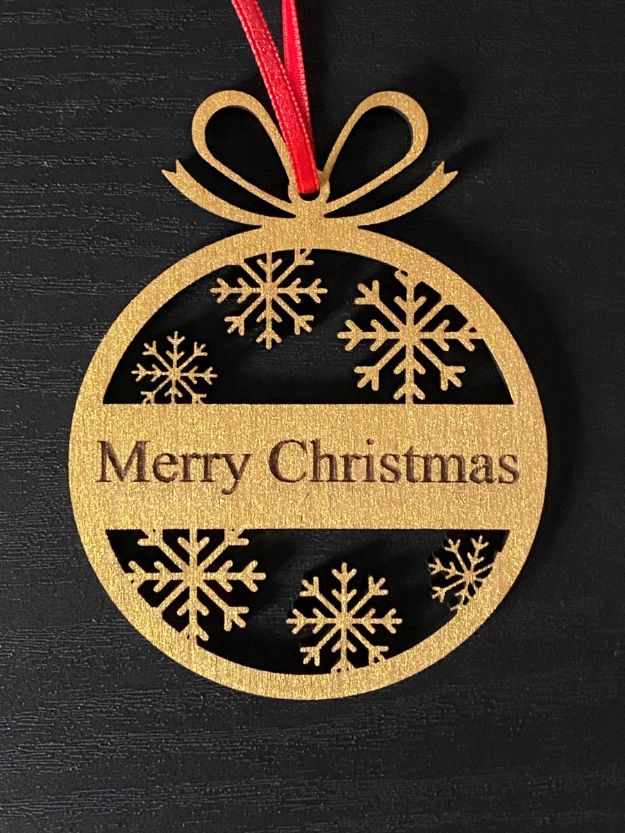 Wooden Christmas Tree Bauble