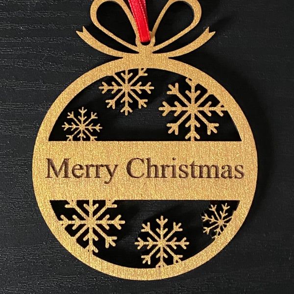 Wooden Christmas Tree Bauble