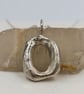 Molten Sterling Silver Initial O Pendant – Handmade Organic Letter Necklace - Image 4