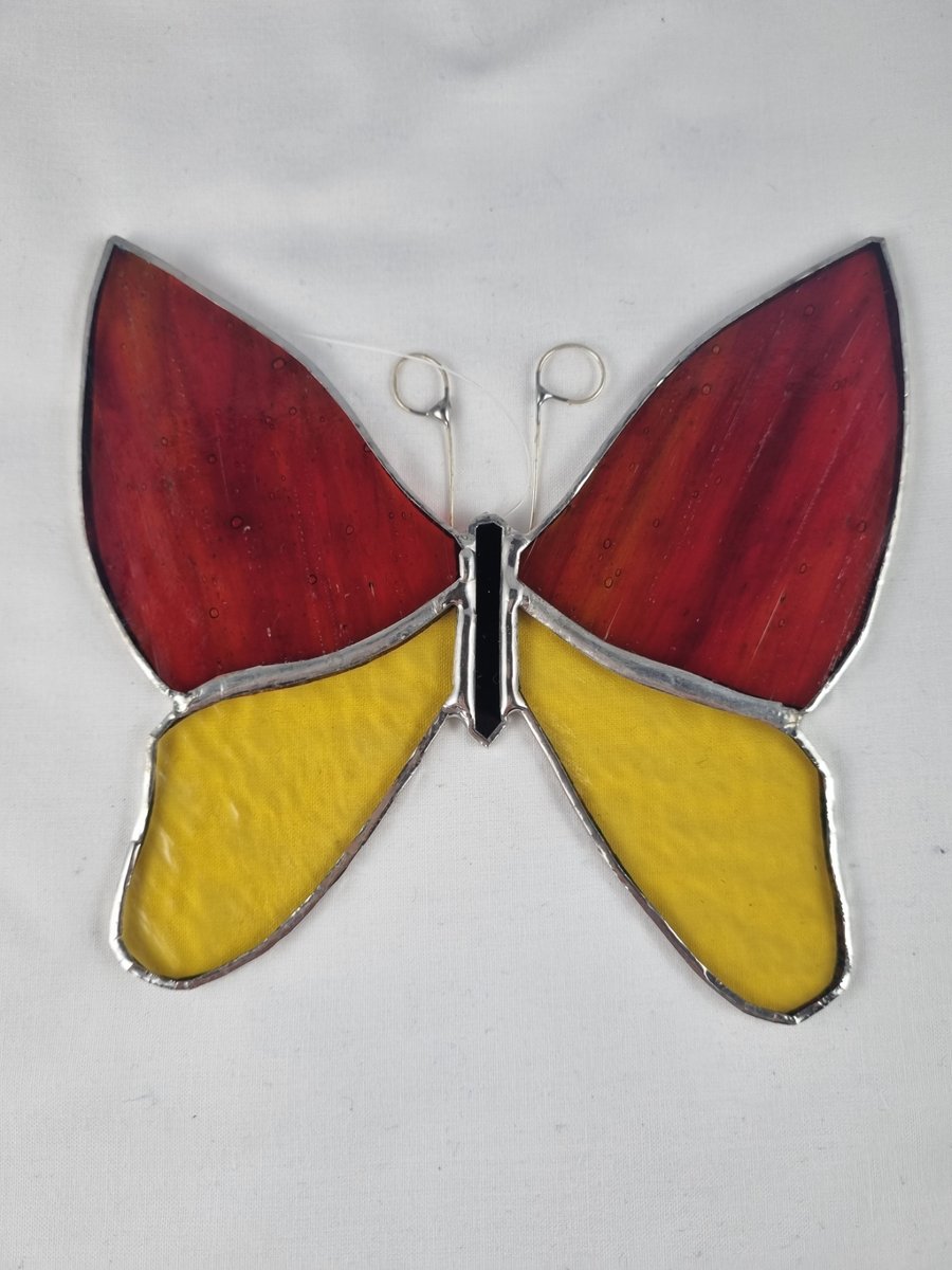 592 Stained Glass Butterfly - handmade hanging decoration.
