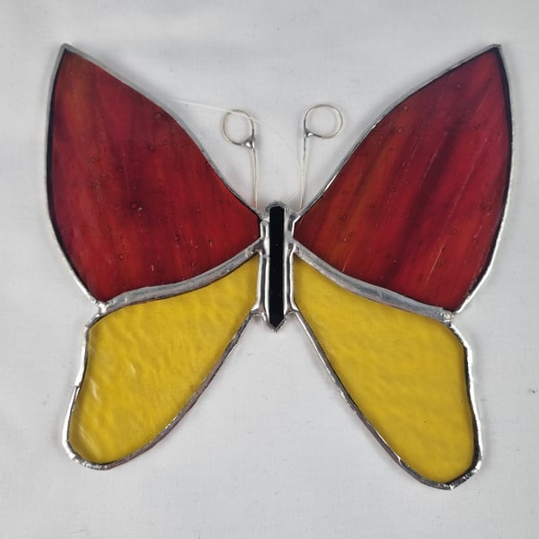 592 Stained Glass Butterfly - handmade hanging decoration.