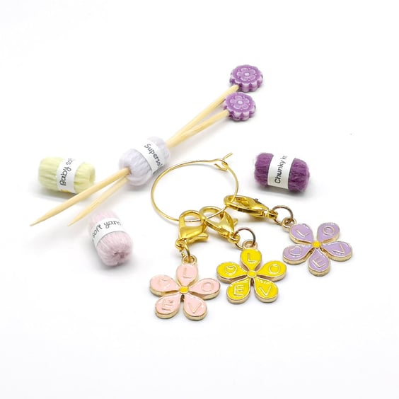 Flower Love Stitch Markers