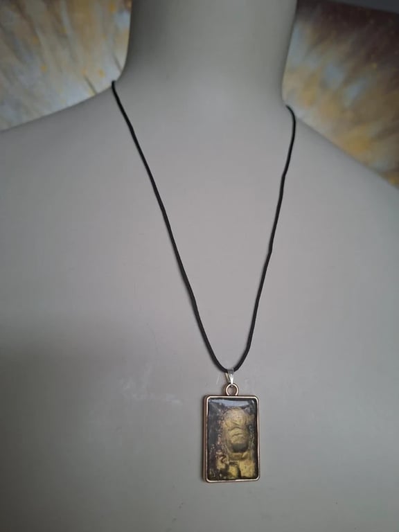 Short Rectangle Shaped Hand Made Resin Crafted Pendant 
