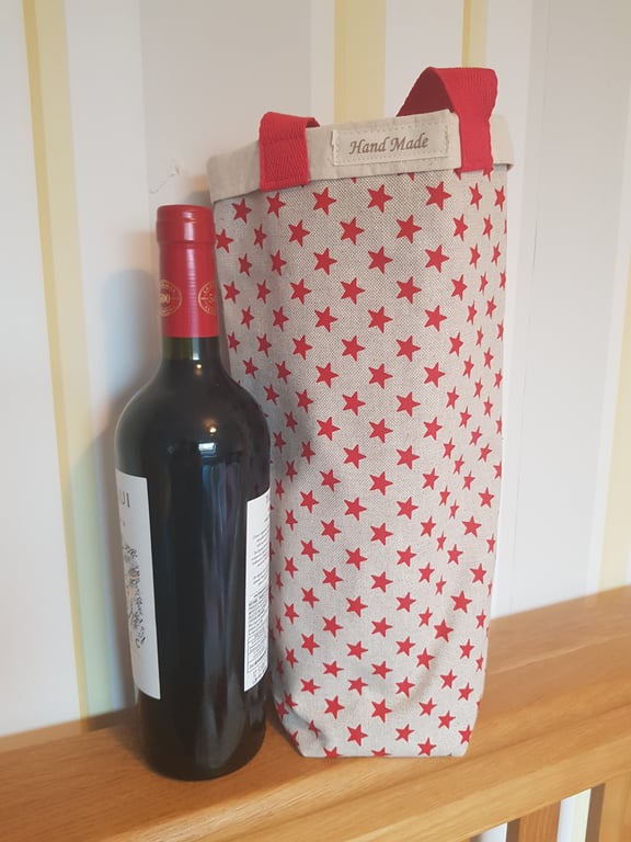 Christmas fabric bottle bag: stars