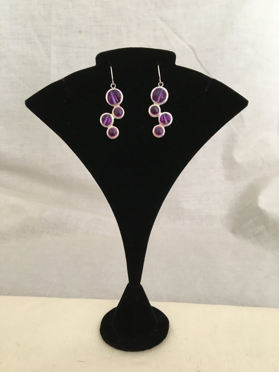 4 Drop Mulberry Wine Earrings