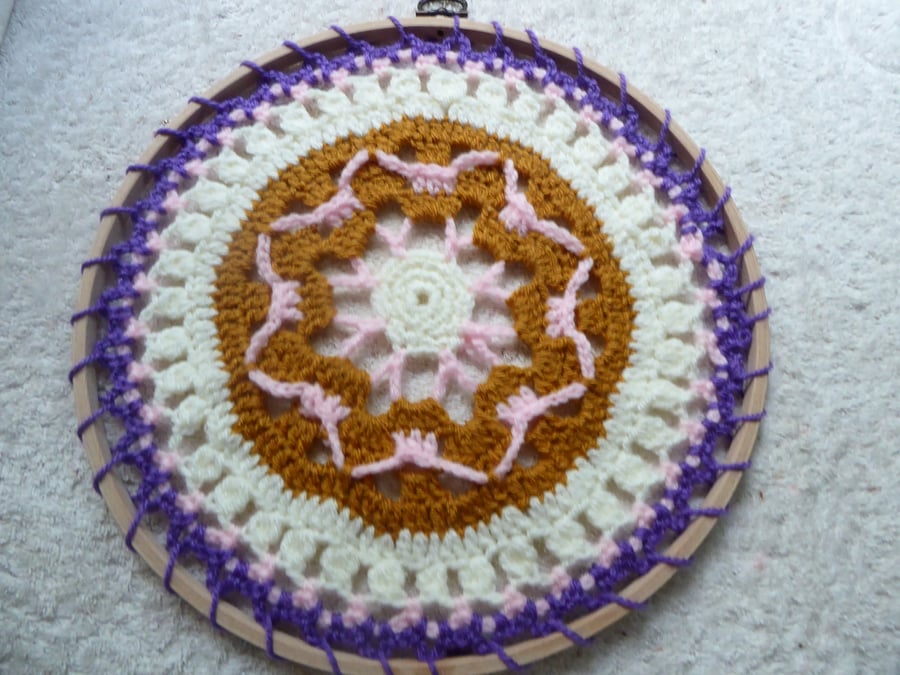 Colourful Crochet Mandala Wall Hanging