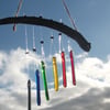 Glass rainbow wind chimes