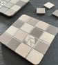 Coaster Set -Two Mosaic Chequerboard Coasters in Browns - Image 6