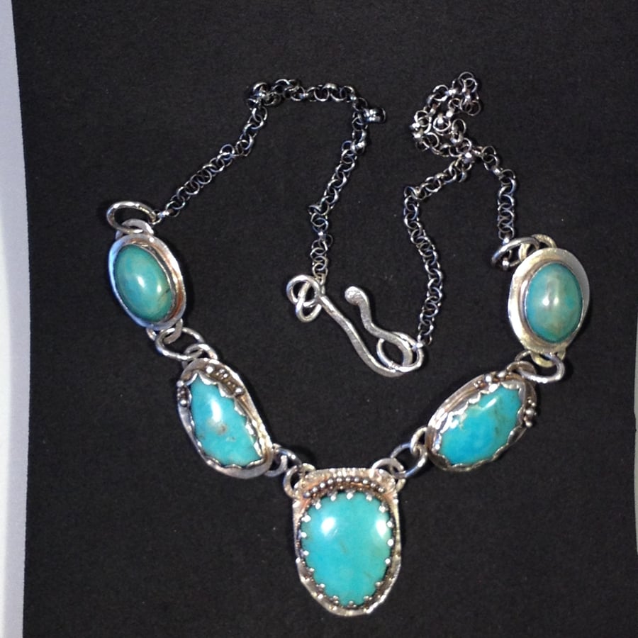Blue green Turquoise necklace