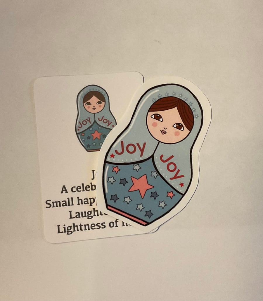Russian doll sticker Joy from the Purplecatscorner value collection 