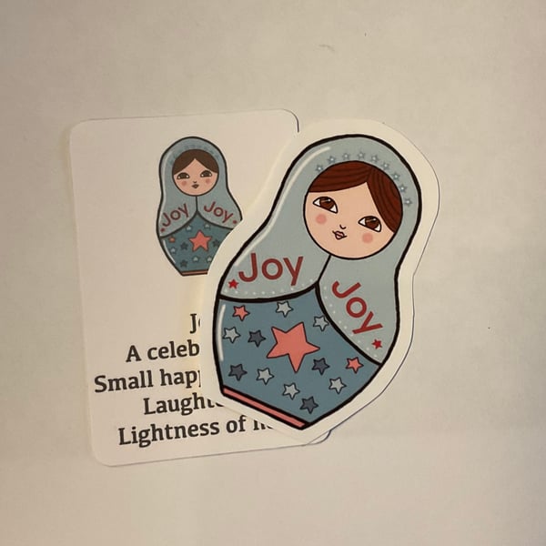 Russian doll sticker Joy from the Purplecatscorner value collection 