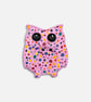 Pink Owl Teaspoon Rest, Colourful Handmade Clay Spoon Holder - Image 2