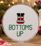 Handmade Cross Stitch Christmas Coaster – Funny Festive Gift