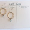 Golden Hoops with Aventurines - drop earrings - moss green gem stones and brass 