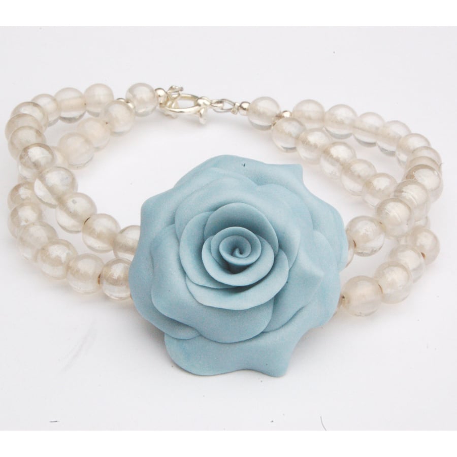 Blue Rose Bracelet