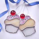 Stained Glass Cupcake Ornament - Summer Seconds
