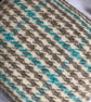 Angharad cushion - Aqua Blue 14" square. Handwoven in Wales - Image 2