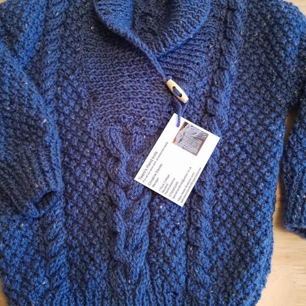 Aran cowl neck sweater   Made to order