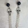 Reserved - Curse of the Necromancer Gothic Skull Earrings