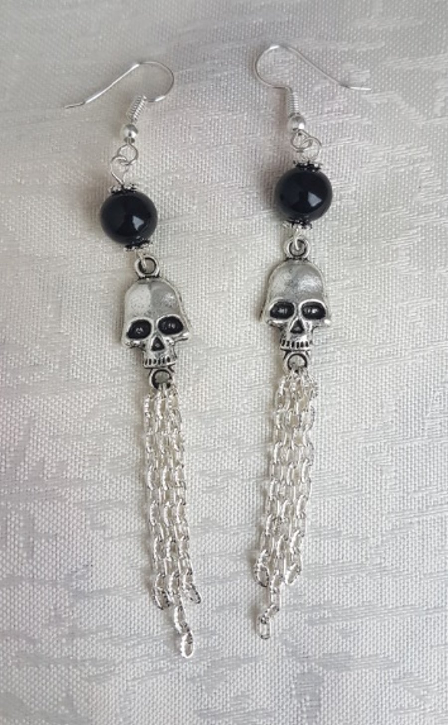 Reserved - Curse of the Necromancer Gothic Skull Earrings