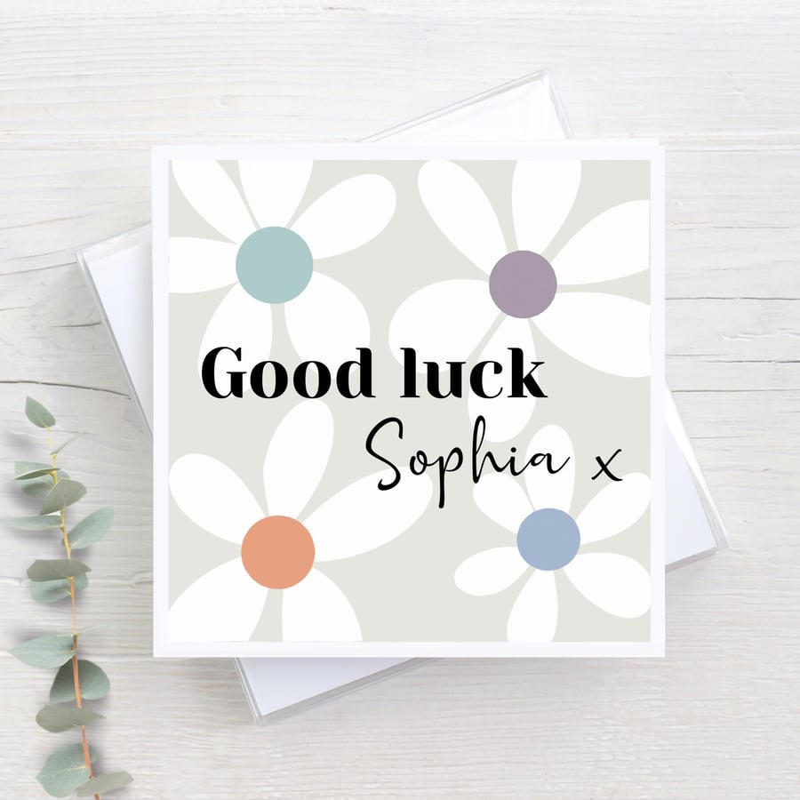 Personalised Good Luck Card: New Adventures, Next Chapter, new job, university
