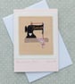 The Old Sewing Machine, intricately hand-stitched miniature textile on card - Image 3