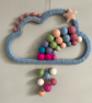 Felted colorful rainbow macrame textured nursery or playroom wall hanging 