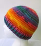 Multi colour crochet beanie hat for an adult - Image 3